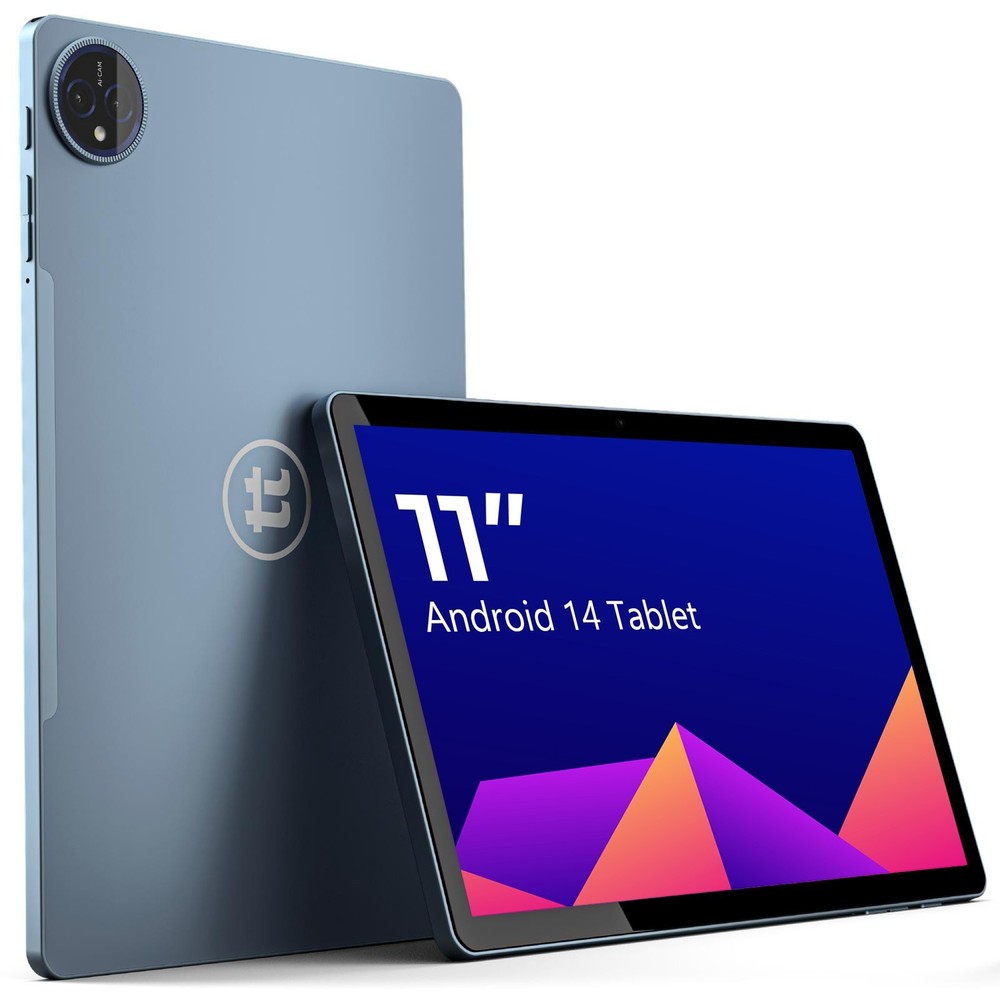 tabtoday 11 inch Tablet, Android 14, Octa-Core Processor 128GB ROM, WiFi - Blue