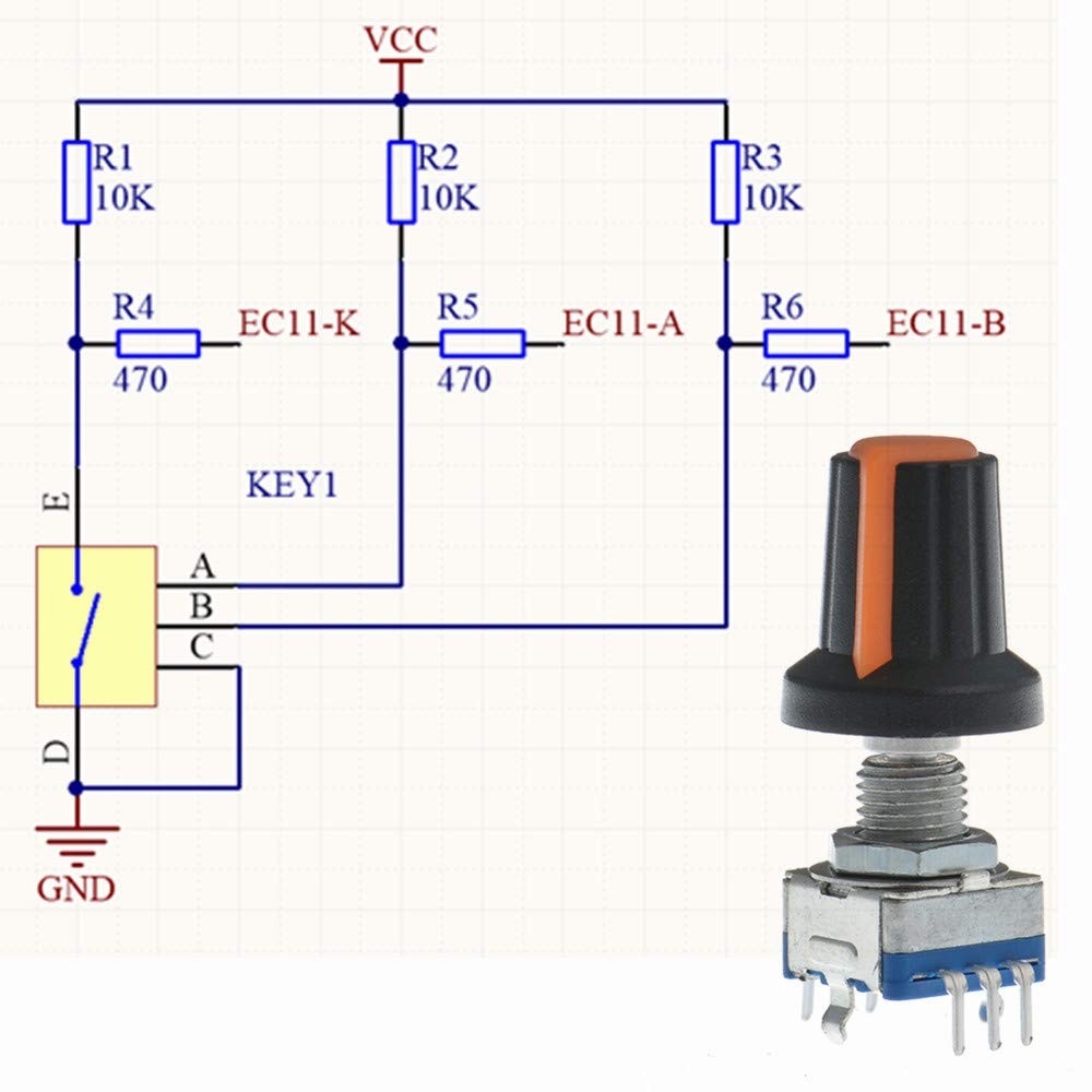 10pcs 20mm 360° Rotary Encoder EC11 Digital Potentiometer Push Button US