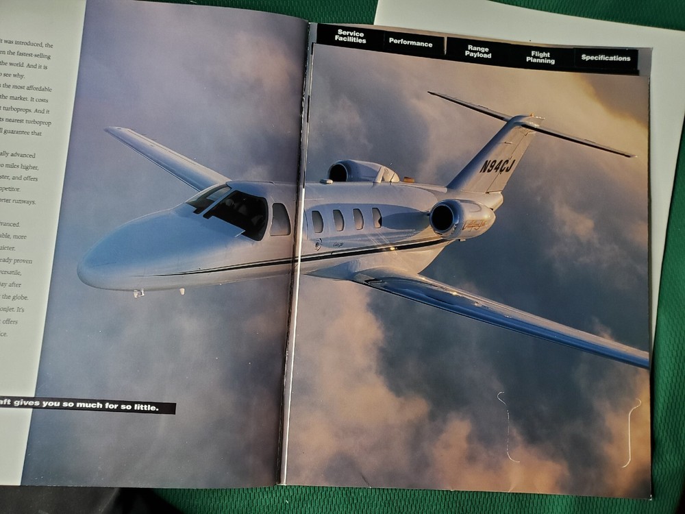 CESSNA CITATION JET Brochure & Specification & Description BOOKLET