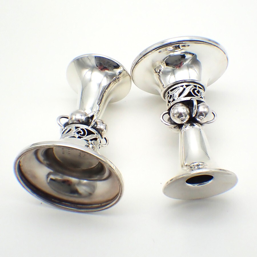 Modernist Candlesticks Pair Durham Sterling Silver