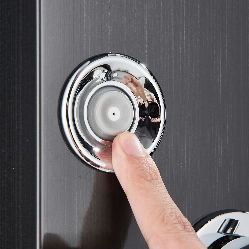 LED Brushed Black Shower Panel Tower System Spray Jet Tap Massage