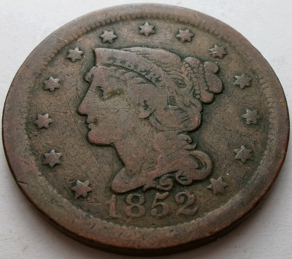 1852 Braided Hair Large Cent