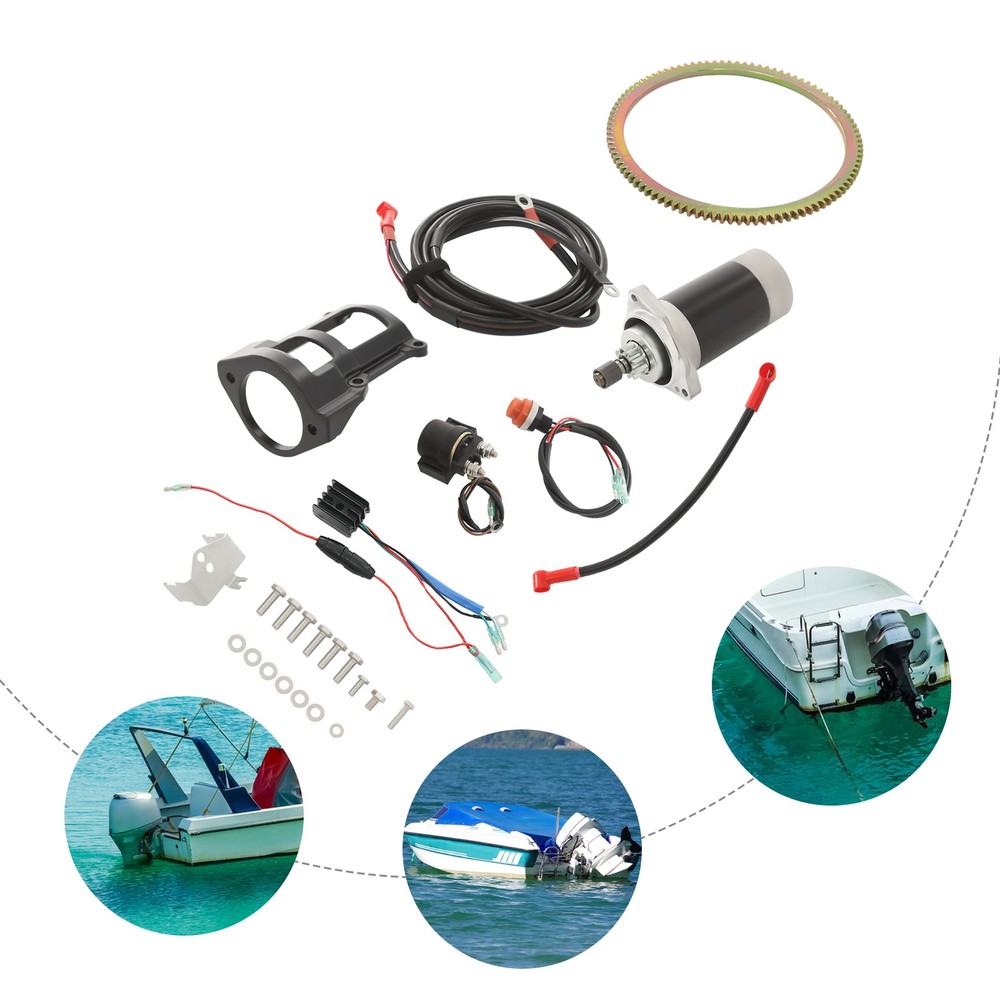 Electric Starter Conversion Kit for Suzuki 2-Stroke 40HP Outboard Engine