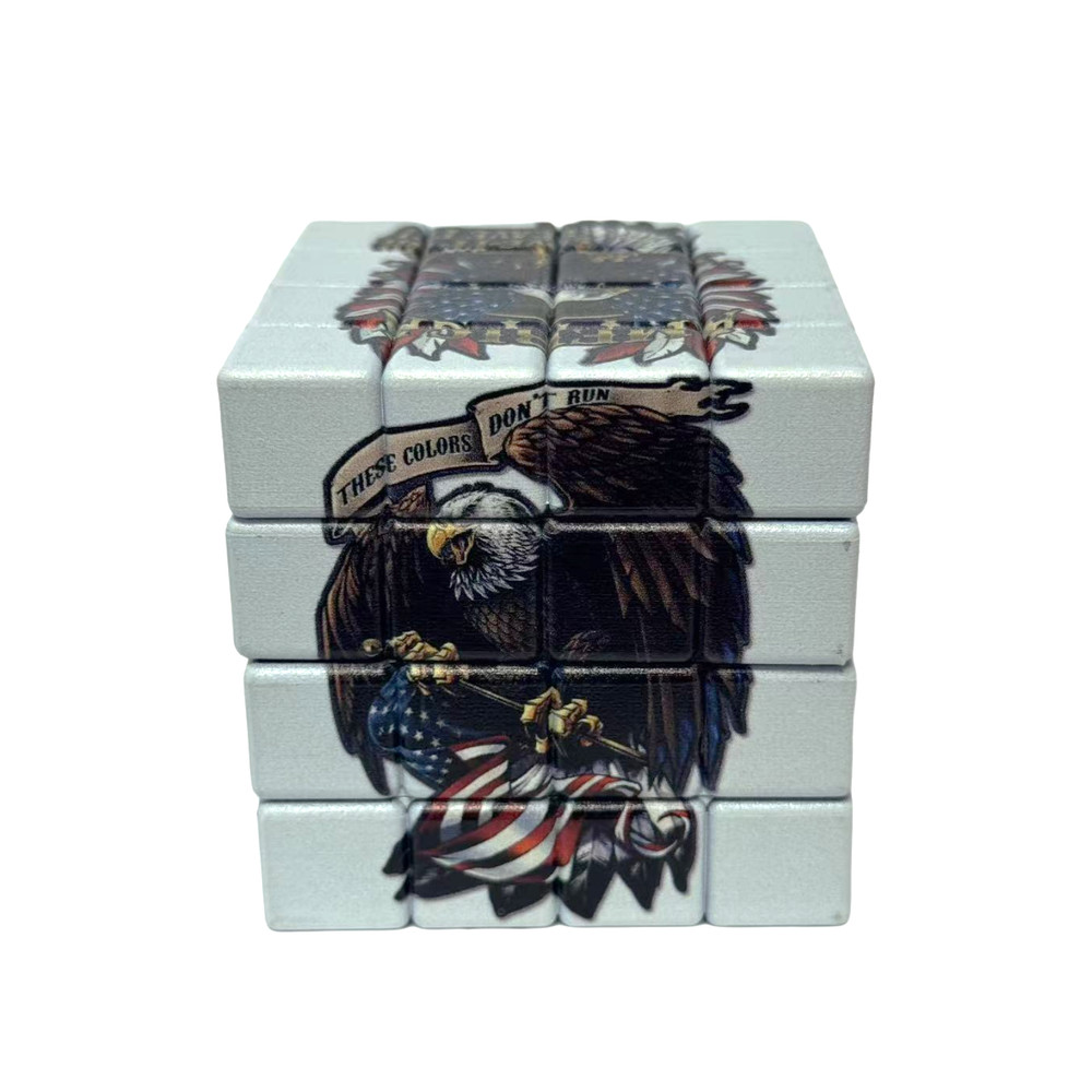 2.3" 4 PC Cube Shape Eagle Tobacco Herb Spice Grinder Smoke Crusher