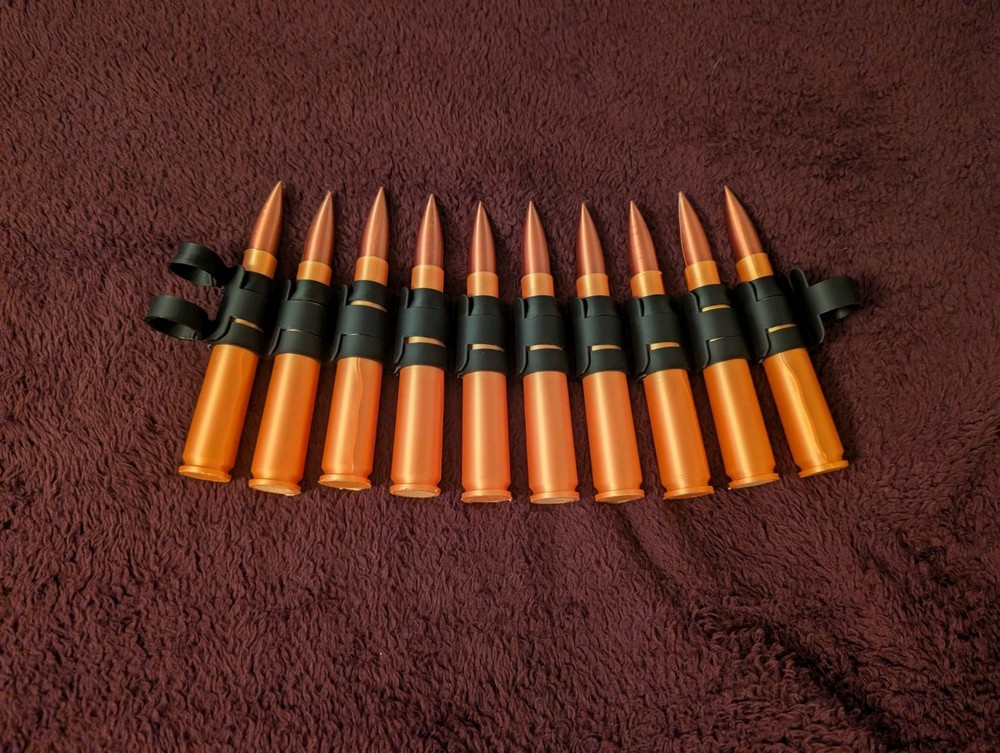 50 Caliber Ammo Belt Prop Bullet Set 3D Printed