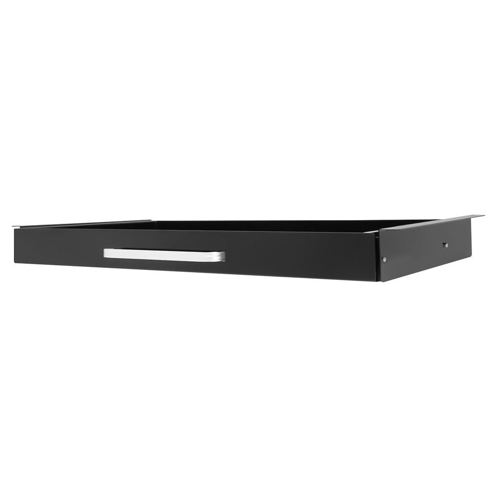Sliding Under Desk Drawer Black Metal Pull Out Under Table Storage Organizer