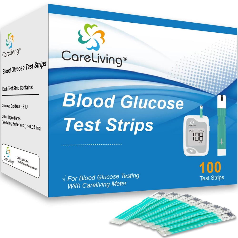 BGM101 Blood Glucose Test Strips, for Diabete Sugar Testing, 100 Count