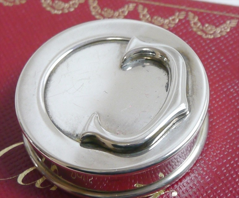 Authentic Cartier Vintage pill case accessory case Sterling Silver #8335