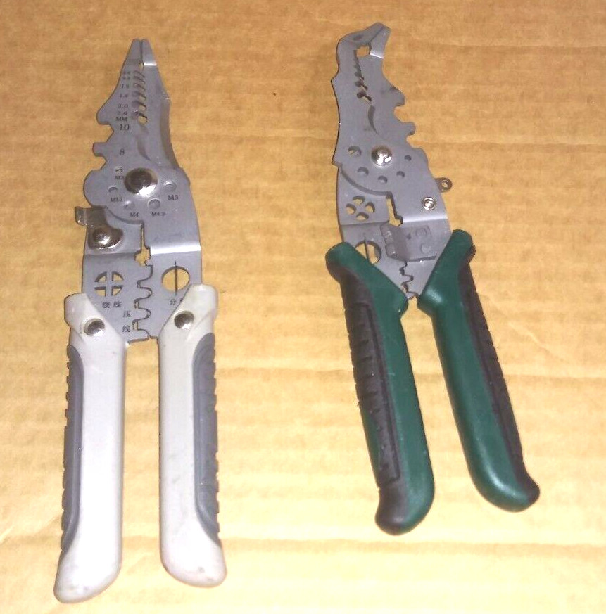 LOT OF 2 Multi-function Wire Strippers Electrical, 9-in-1 Wire Cutter