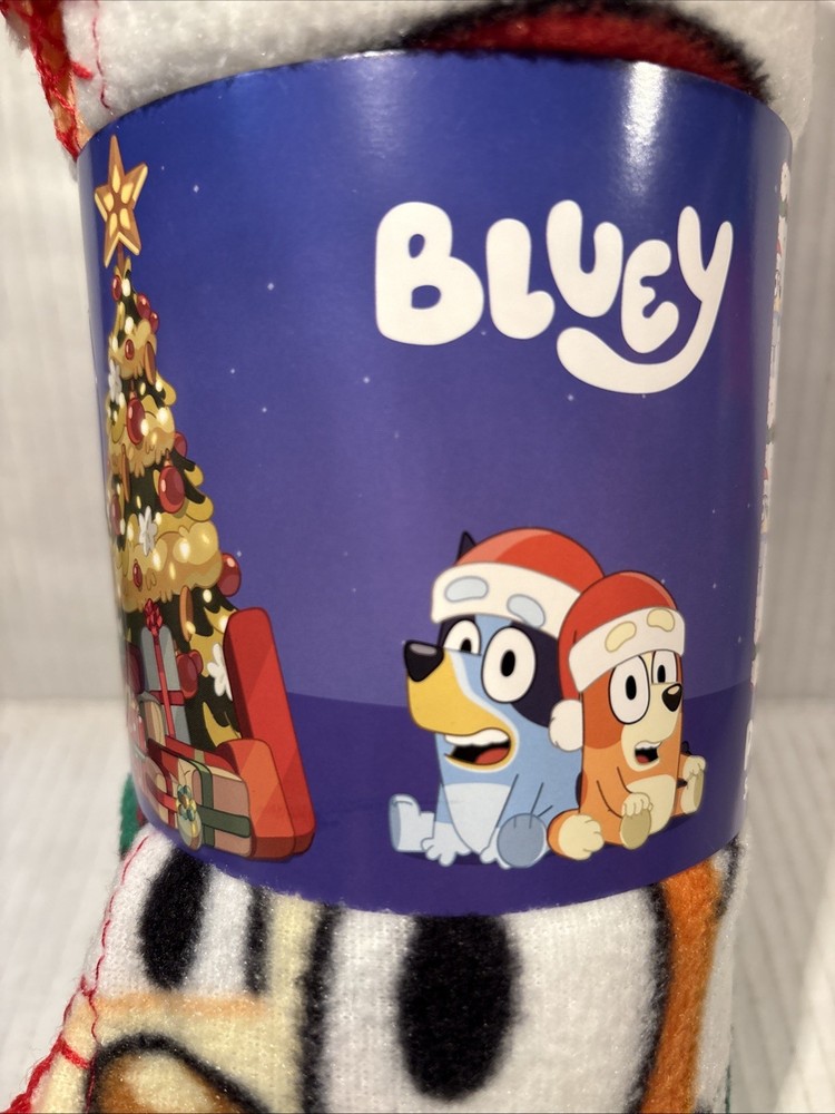 Bluey & Chilli Christmas Plush Throw 50 X 60 In Multicolor Soft Polyester NEW