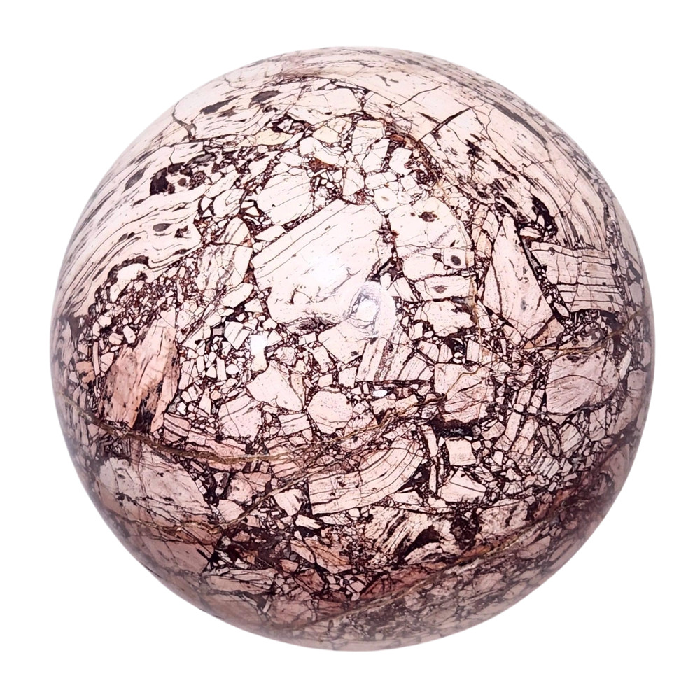 Chipboard Rhyolite 89mm Sphere - Angular Chiplike Inclusions - Decor Stone 6492
