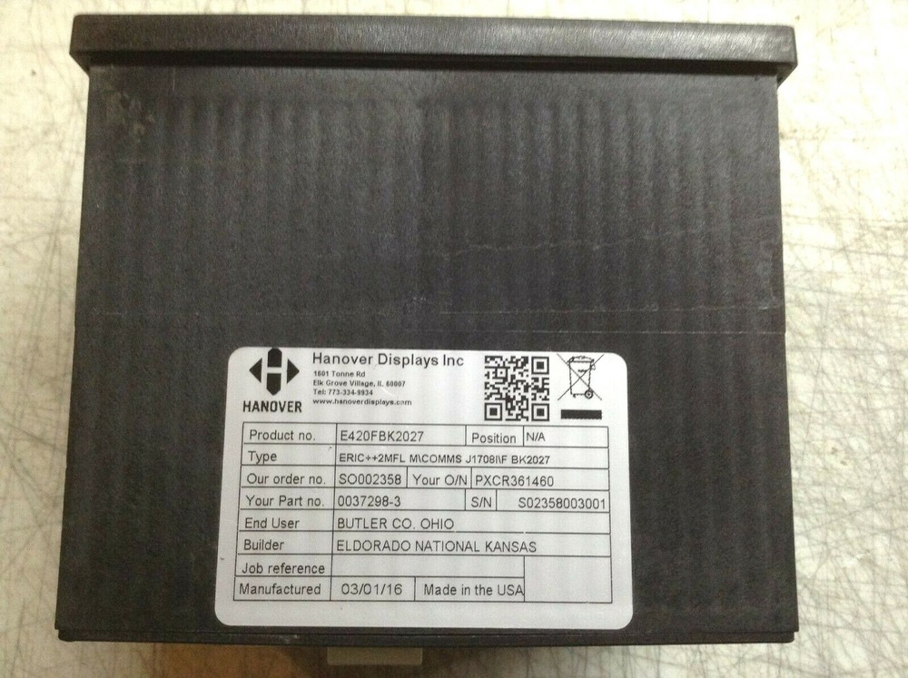 HANOVER E420FBK2027 ERIC++2MFL CONTROL MODULE DISPLAY SCREEN FOR LED BUS SIGNS