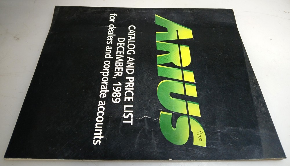 Arius Catalog & Price Catalog December 1989