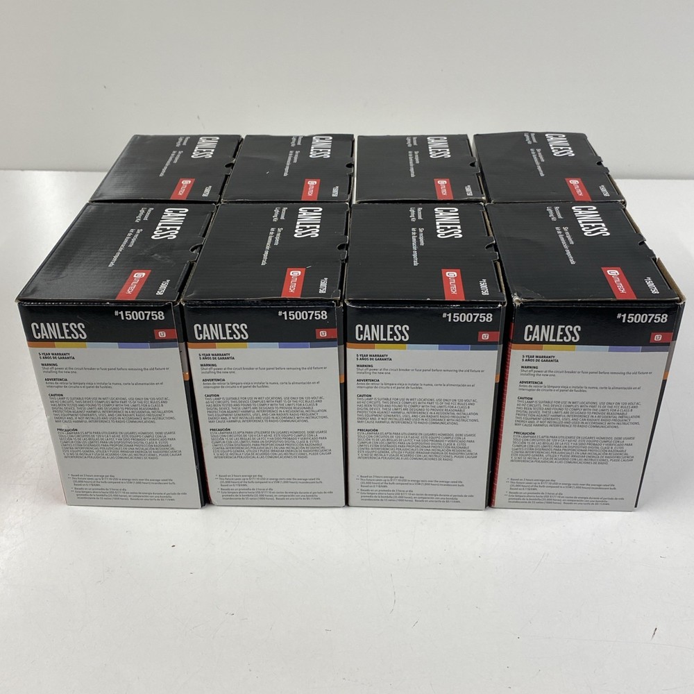 LOT x8 Utilitech Canless Recessed Lighting Kit #1500758 LED Adjustable White