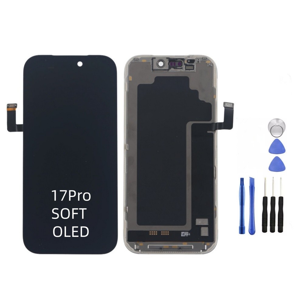For iPhone 17 Pro Soft OLED Display LCD Touch Screen Digitizer Replacement Frame