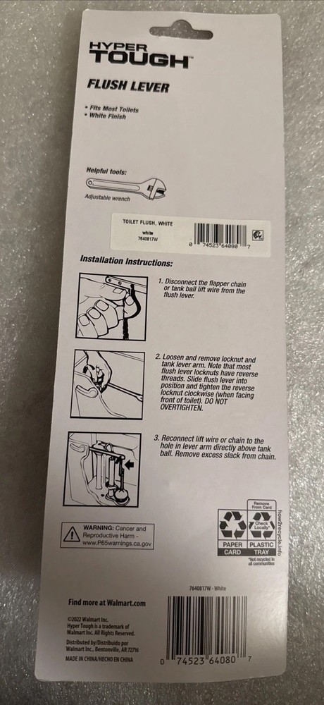Hyper Tough Flush Lever Commode Tank Flush Lever Handle With Instructions