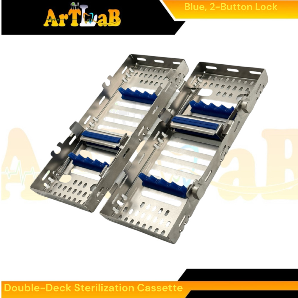 Autoclave Sterilization Cassette for 8 Instruments, Double-Decker, Lockable (1x)