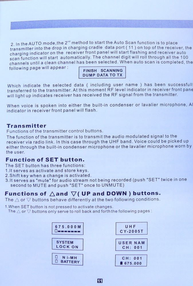Panasonics Arbitrator Wireless UHF Transmitter + Receiver Microphone System