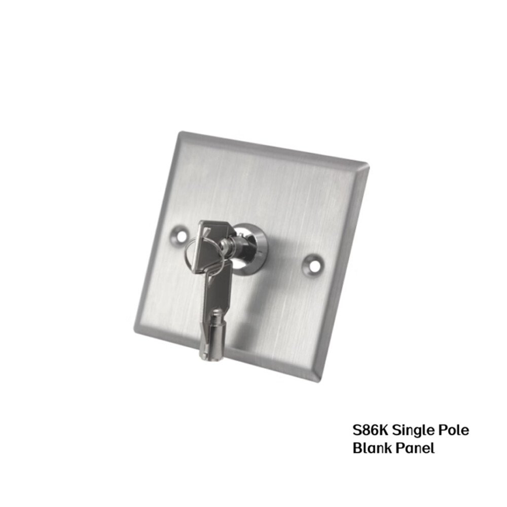 86*86 Stainless Steel Single/Double Pole Emergency Access Control Switch & Key