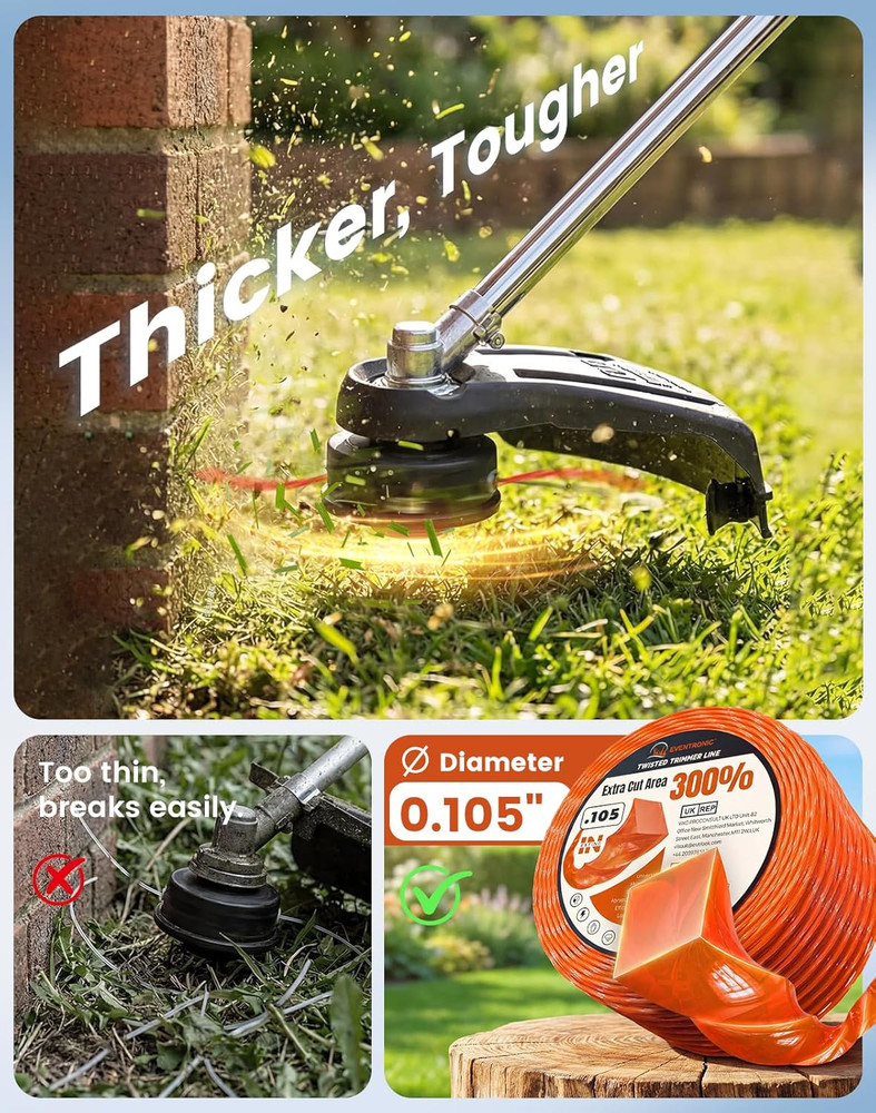 Weed Eater String .105" 460FT Twisted Square for Gas String Trimmer