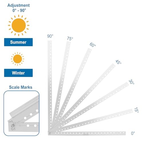45" Solar Panel Mount Bracket for 100-400 Watts Solar Panel with Enhanced 1 Set