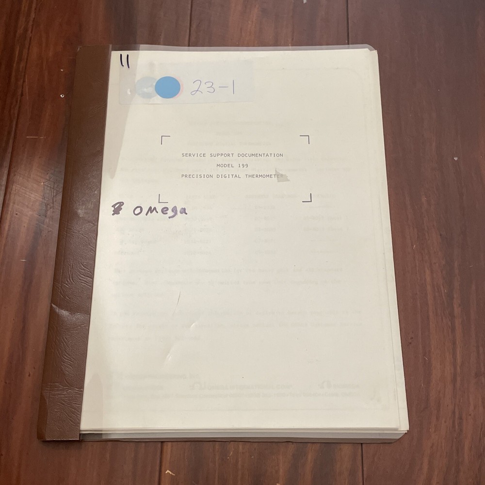 Omega 199 Precision Digital Thermometer Service Support Documentation Manual
