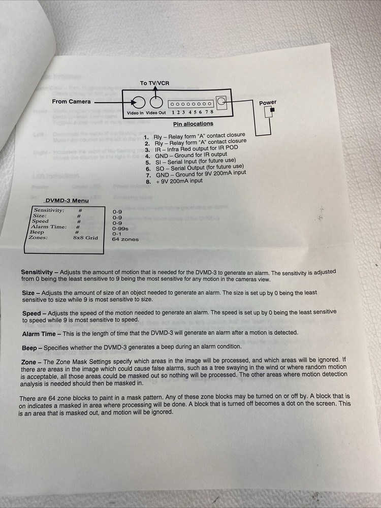 ICU Security Digital Video Motion Detector System