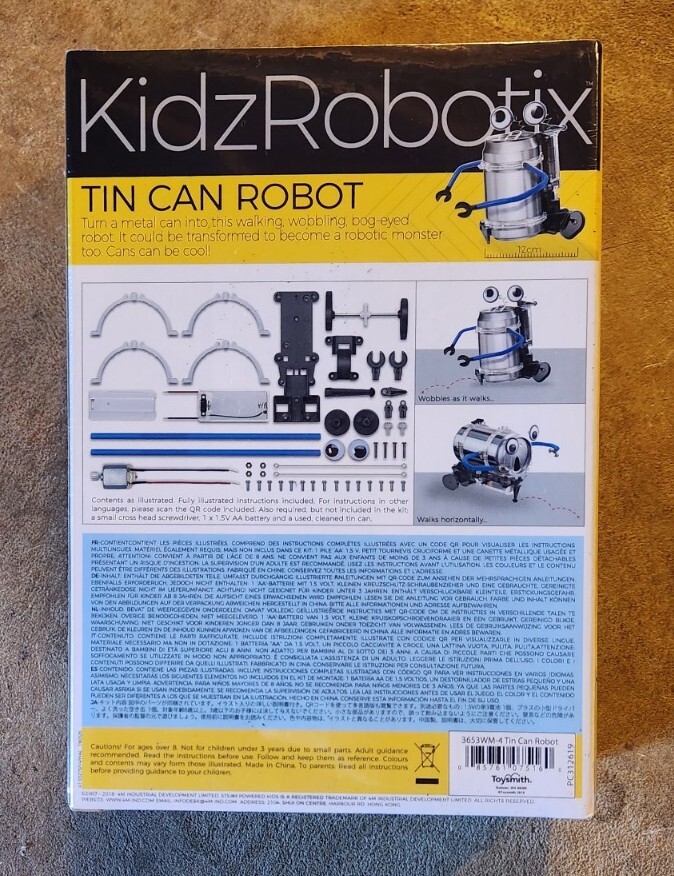 KidzRobotix Tin Can Robot Educational Project/ Science Engineering (Unopened )