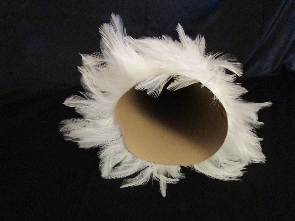 White Feather Feathers Tree Christmas 21"H 5" Diameter Base