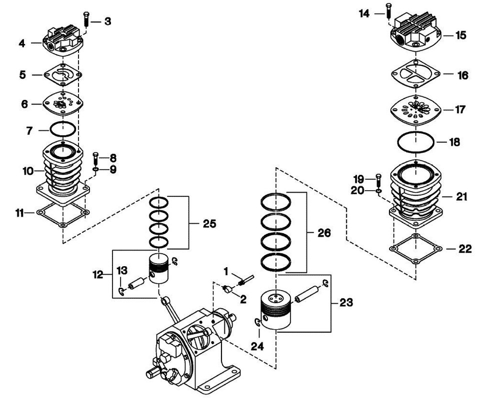 2340 Piston Bare Assembly HP Piston 32496606 Ref#12 Ingersoll Rand compatible