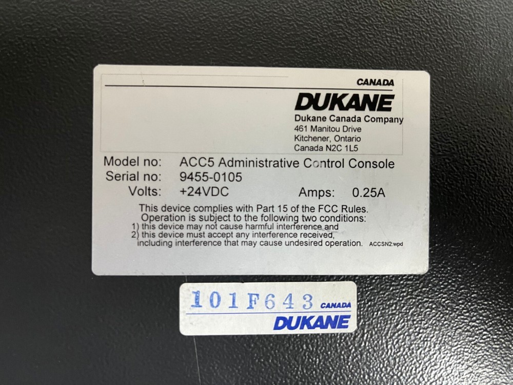 Dukane ACC-5 Administrative Control Console