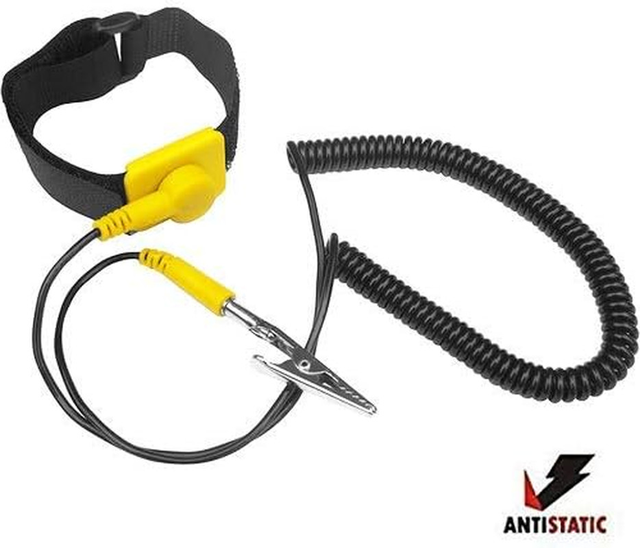 Anti-Static Adjustable Grounding Wrist Strap Components Black, Yellow