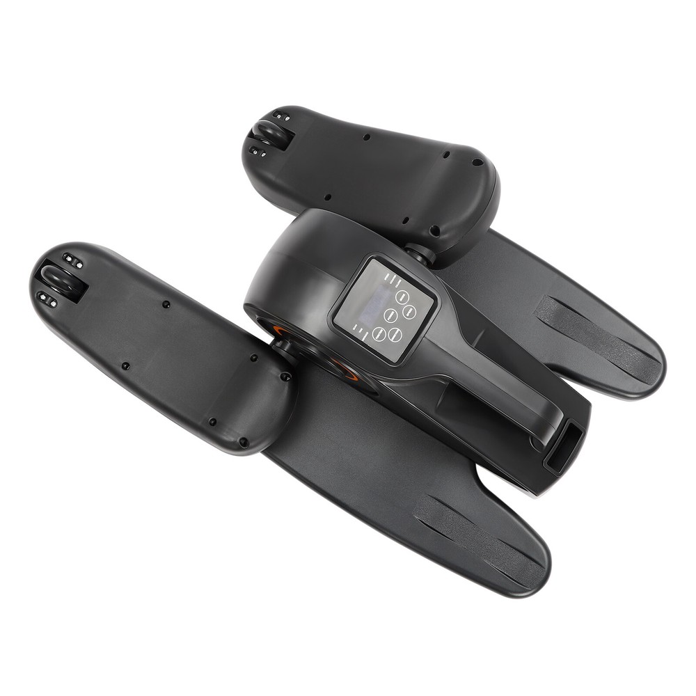 Black Under Desk Elliptical Machine Manual-Auto Dual Mode Leg Pedal Exerciser