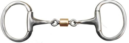 EGG BUTT BIT Stainless Steel 3" Ring Cheeks 5" Mouth Copper Roller Dogbone