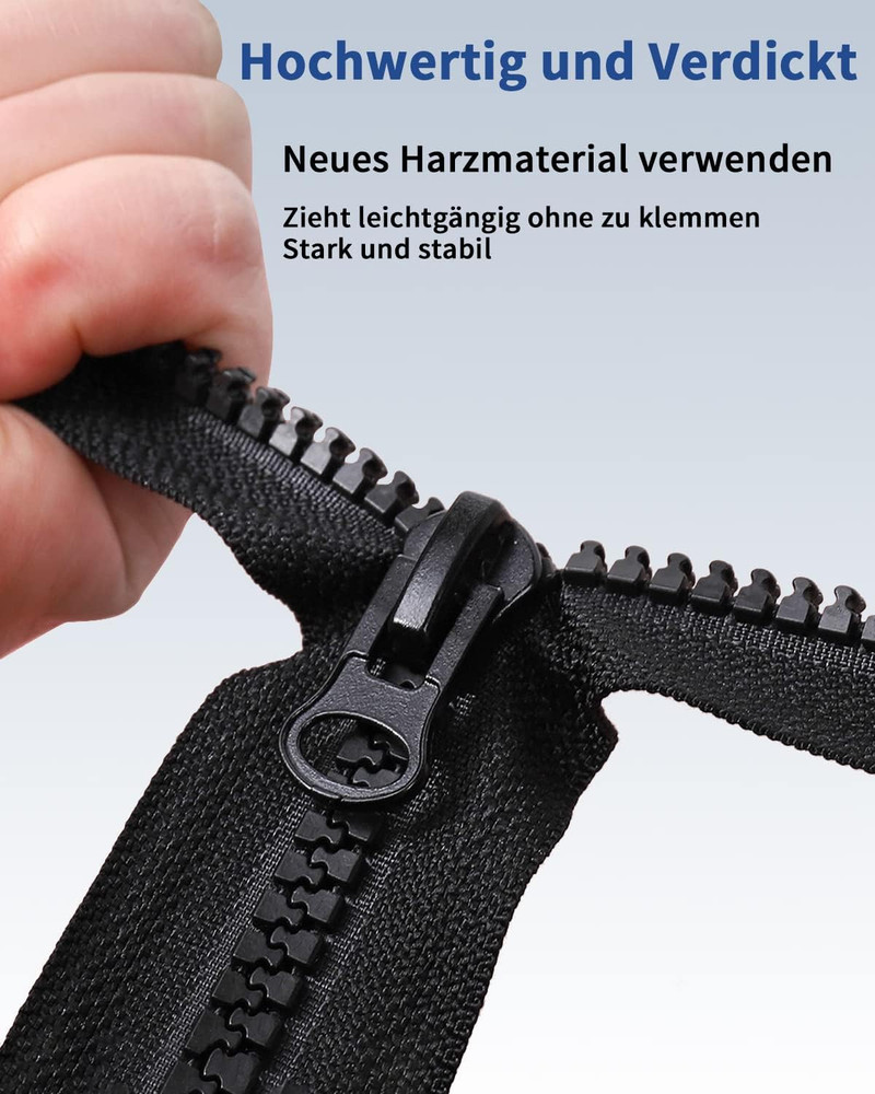 3 Pack 20 Inch Jacket Zippers #5 Black Plastic Separating Zipper Replacement