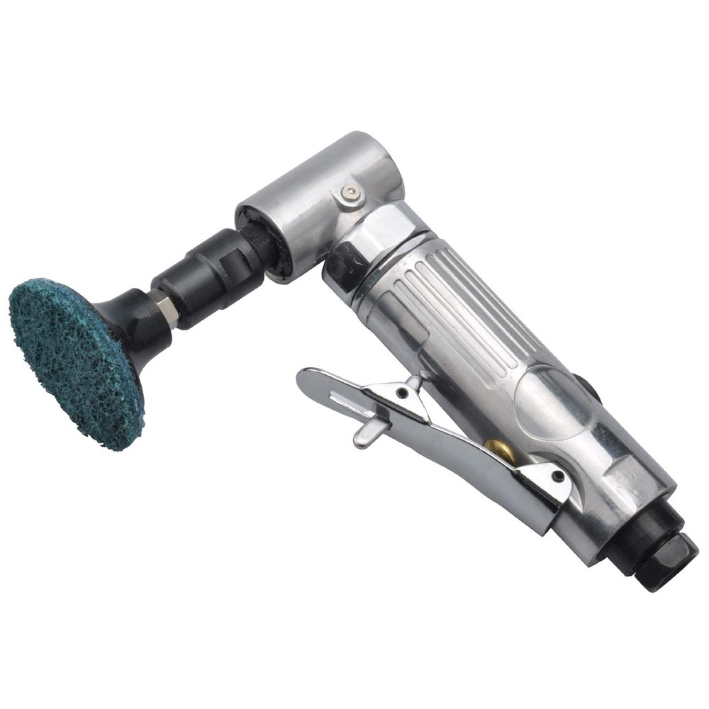Angle air die grinder 1/4" with 4 pcs 2" roll lock sanding discs, polished co...