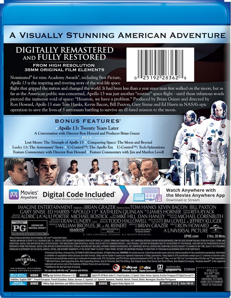Apollo 13 Blu-ray Tom Hanks NEW