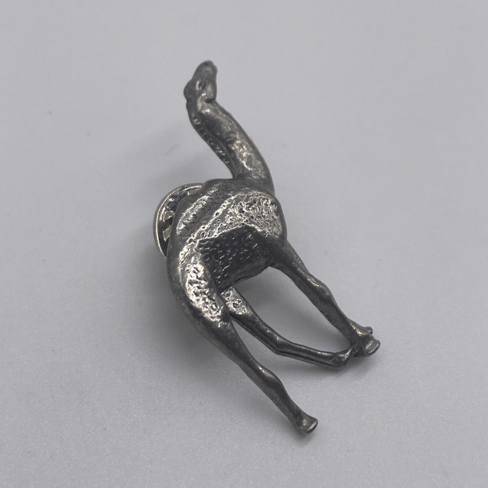 Vintage Silver Tone Camel Lapel Hat Pin