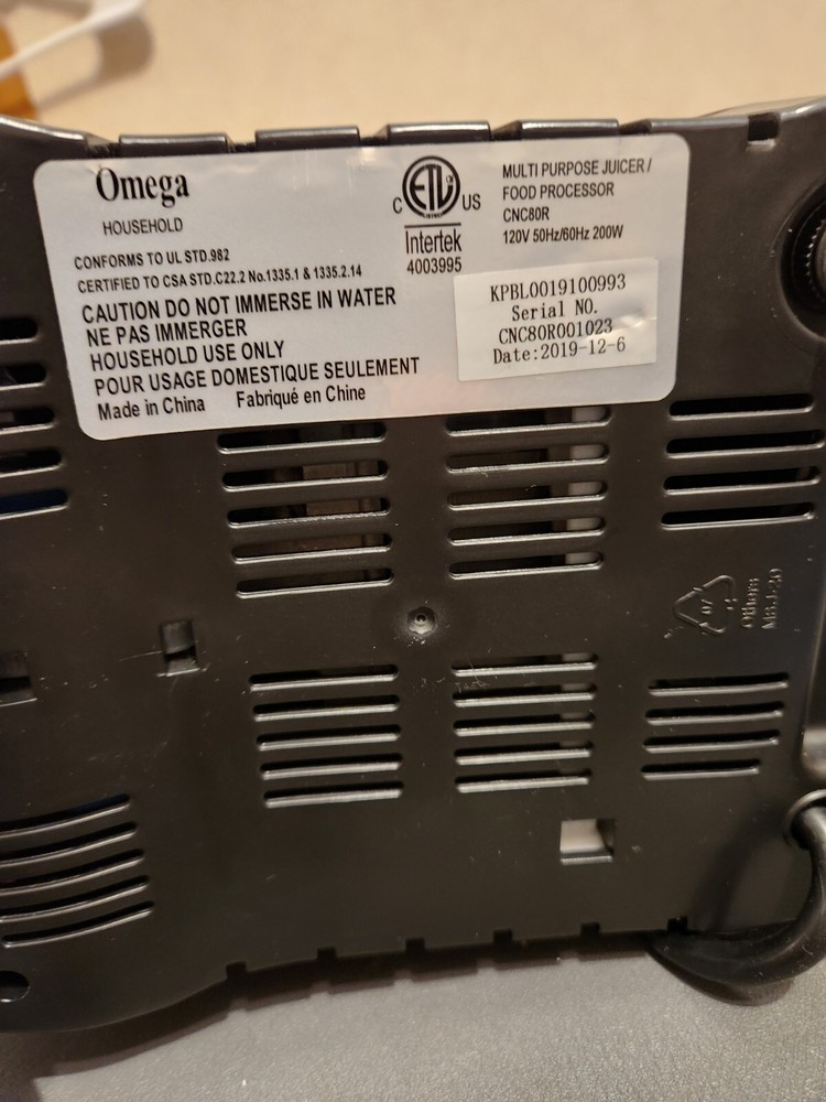 Omega CNC80R Compact Slow Speed Multi-Purpose Nutrition Center Juicer /Processor