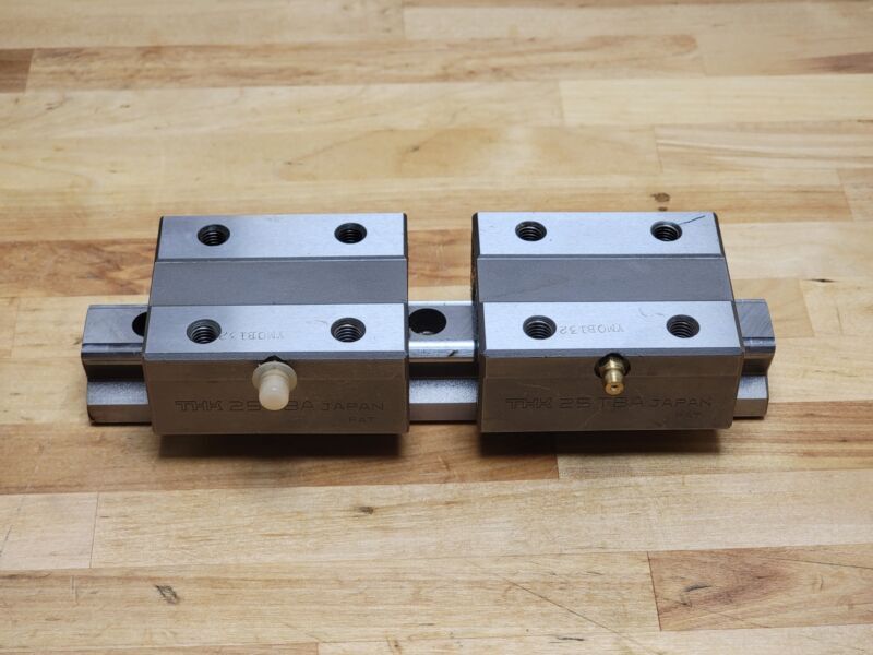 THK NSR25TBA, 8" Linear Rail with 2 Bearing Blocks
