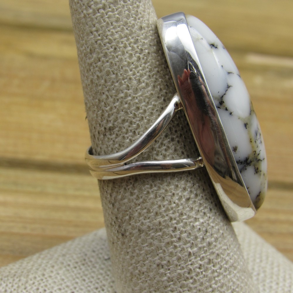 New Sterling Silver Dendrite Opal Ring Size 8 by Jose Campos