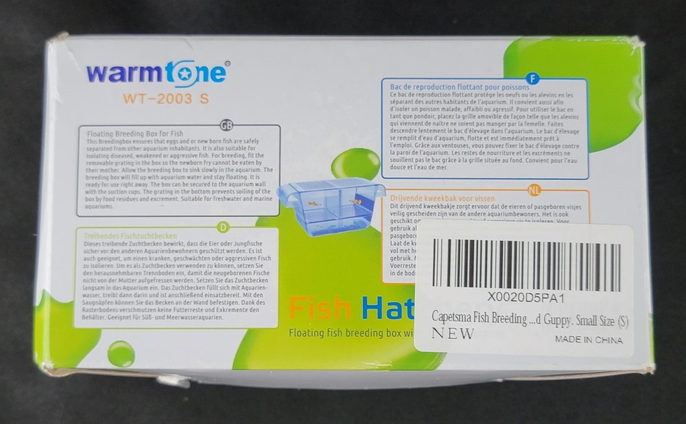 Warm Tone Fish Hatchery WT-2023 S Small Breeding Box New Open Box