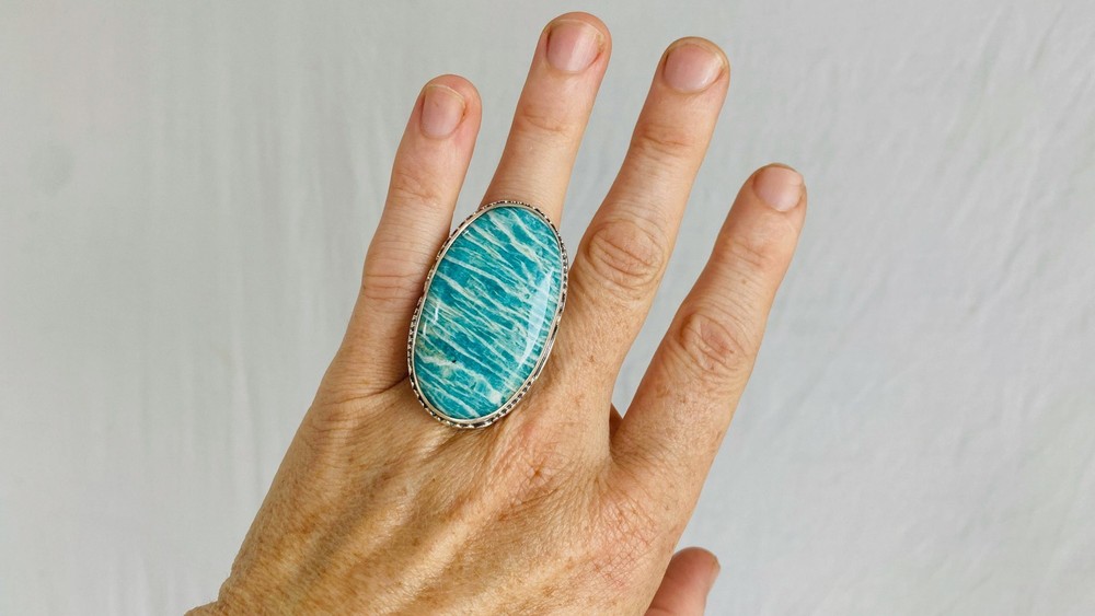 Amazonite Botanicals Ring. Gorgeous. Size 7. 0165