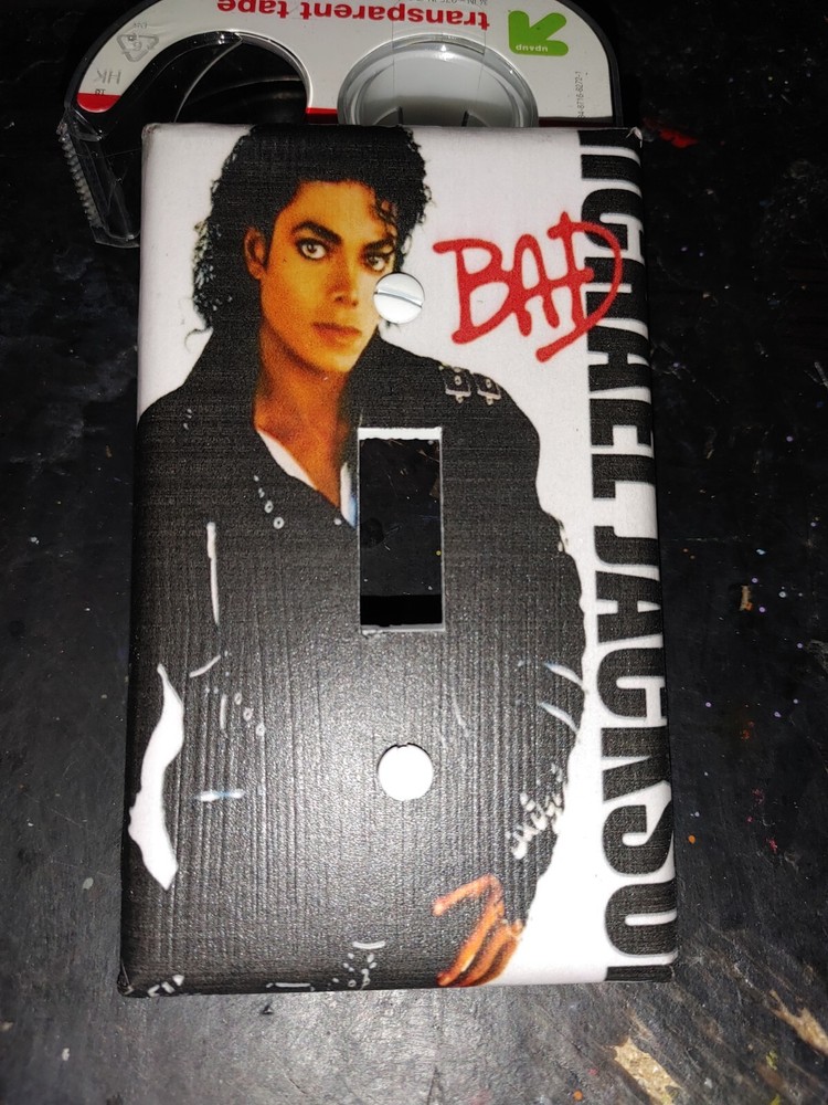 Custom Handmade Michael Jackson Bad - Single Toggle Light Switch Cover