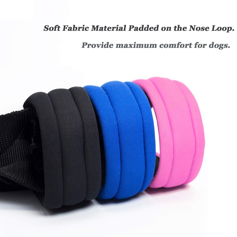 Dog Head Collar Head Collar with Fabric Padded Adjustable Training Tool Stop ...