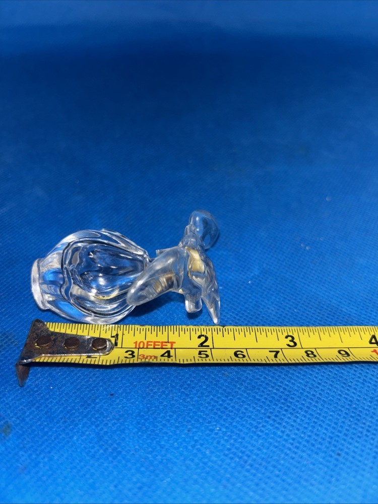 Mini Perfume Bottle With Dove Topper Empty Unmarked Bottom 2”