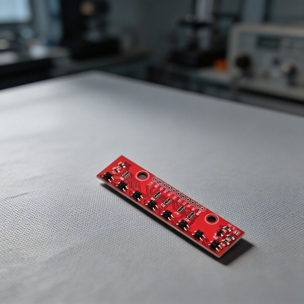 DIY Robotics Module 8-Way Line Detector Red PCB Compact 65.7x16mm Dimensions