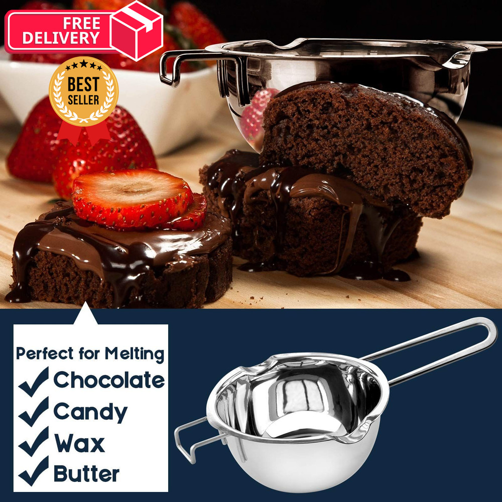 1000ML/1QT Double Boiler Chocolate Melting Pot, 304 Stainless 1000ML, Silver