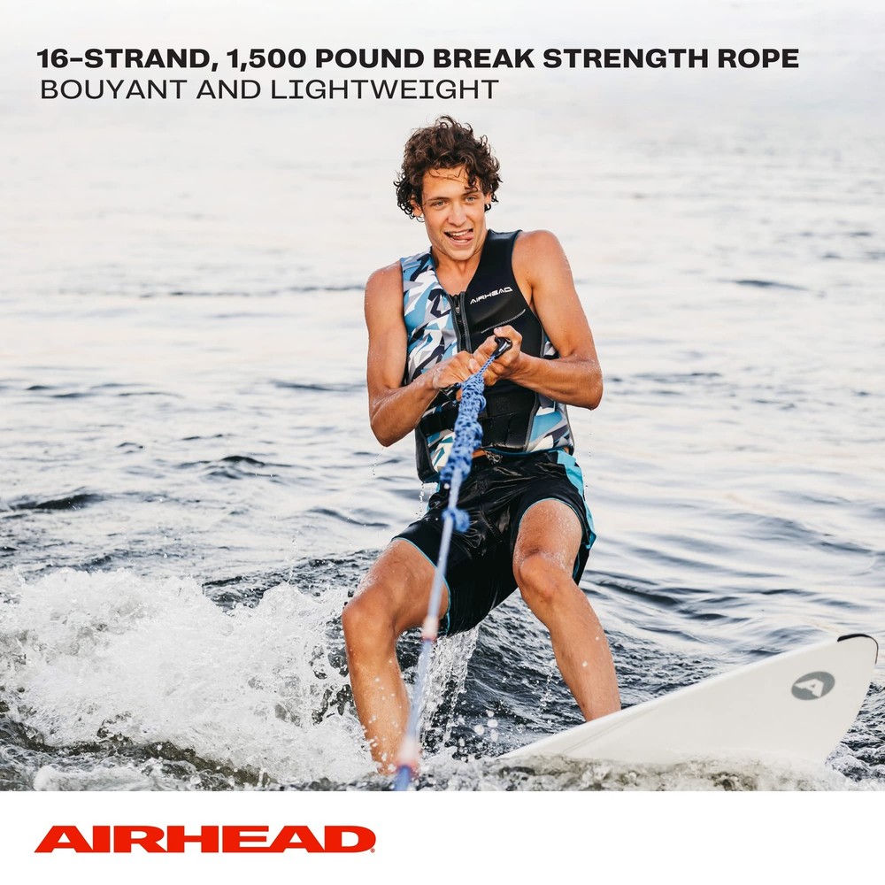Spiral Braid Wakesurf Rope, 3 Sections, 16-Feet
