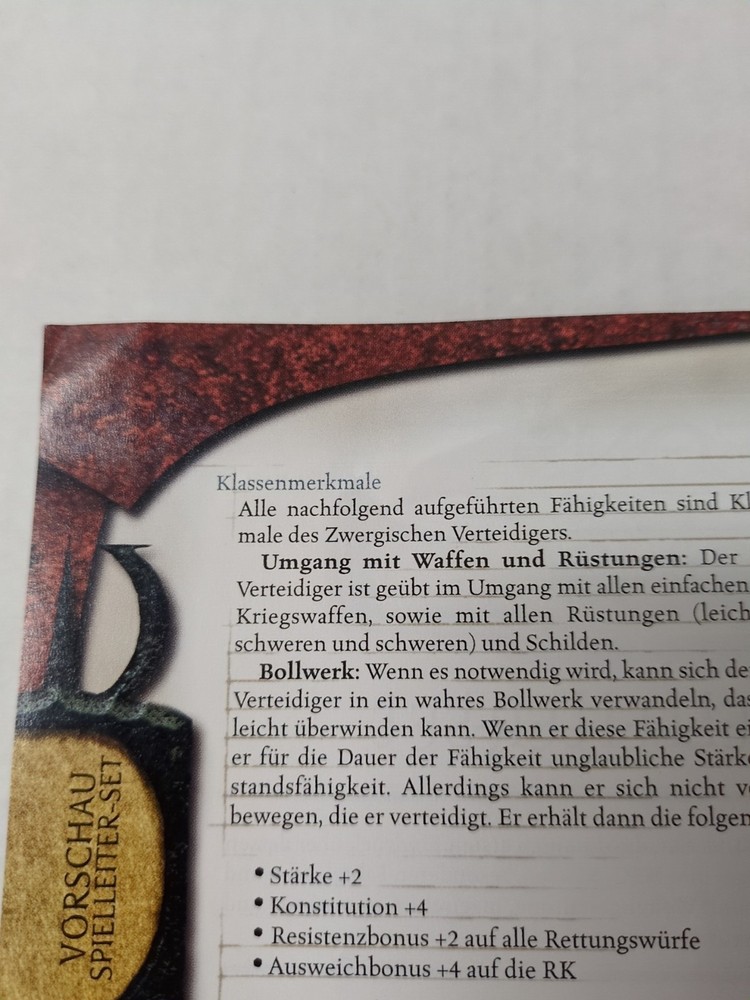 German Dungeons And Dragons Preview DM Sheet